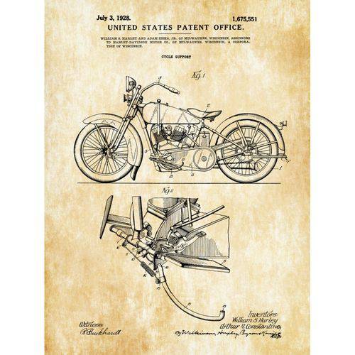 Placa Decorativa de Metal 30x40cm - Patente Cycle Support