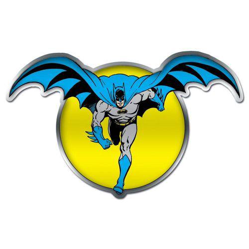 Placa Decorativa de Metal Recortada DC Comics Batman And The Moon - 28 X 45 Cm