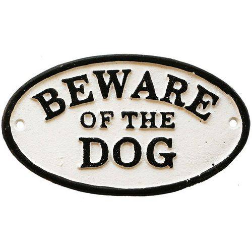 Placa Decorativa em Ferro Beware Of The Dog Urban