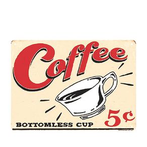 Placa Decorativa em MDF Coffee 5 Centavos Vintage