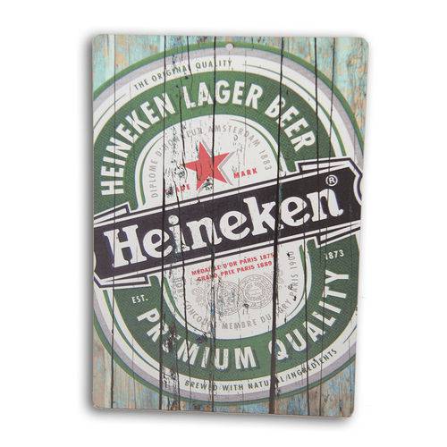 Placa Decorativa em Mdf Heineken 20x28cm