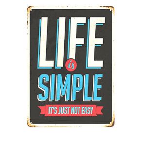 Placa Decorativa em MDF Life Is Simple Vida Simples