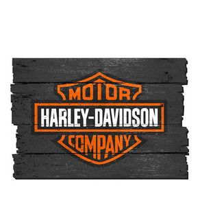Placa Decorativa em MDF Ripado Harley Davidson