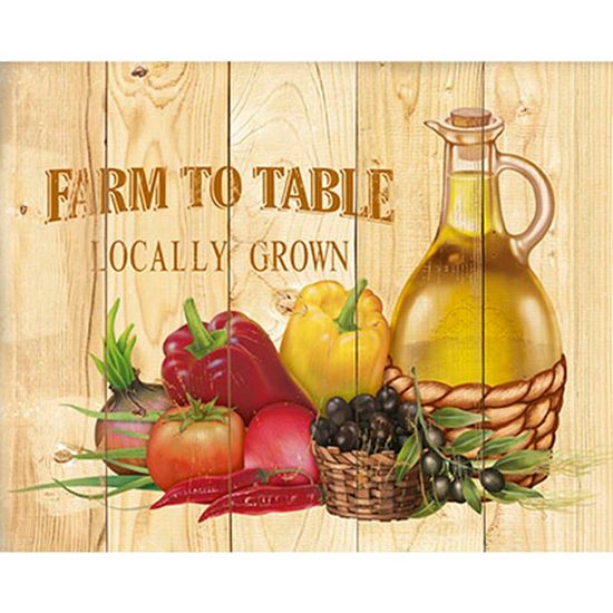 Placa Decorativa Farm To Table Locally Grown 24x19cm DHPM-154 - Litoarte