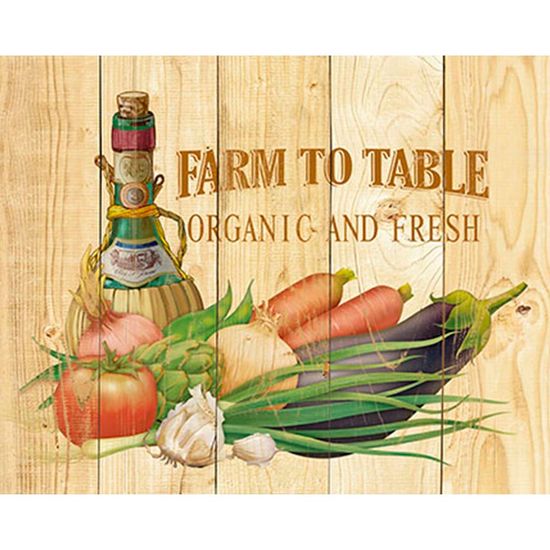Placa Decorativa Farm To Table Organic And Fresh 24x19cm DHPM-153 - Litoarte