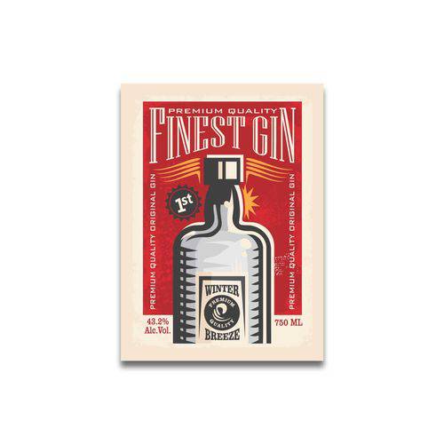 Placa Decorativa - Finest Gin - Vintro Decor - 18x24cm