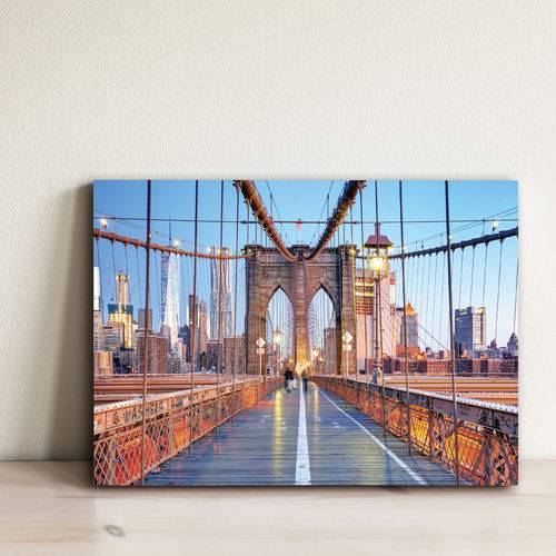 Placa Decorativa Foto New York Ponte Brooklyn 20x30cm