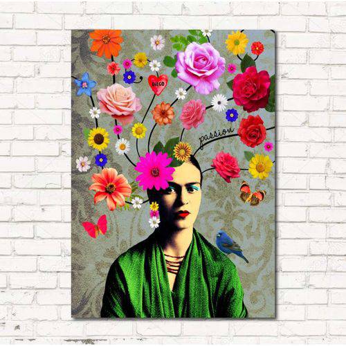 Placa Decorativa Frida em MDF 40x30cm
