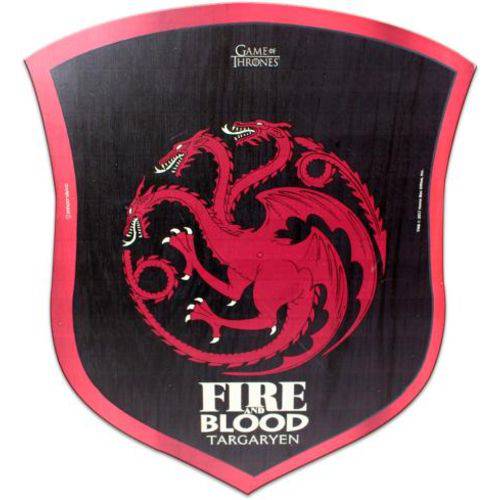 Placa Decorativa - Game Of Thrones Targaryen Escudo - 30X25 Cm