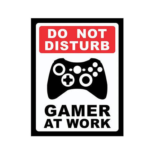 Placa Decorativa - Gamer At Work Xb - Legião Nerd