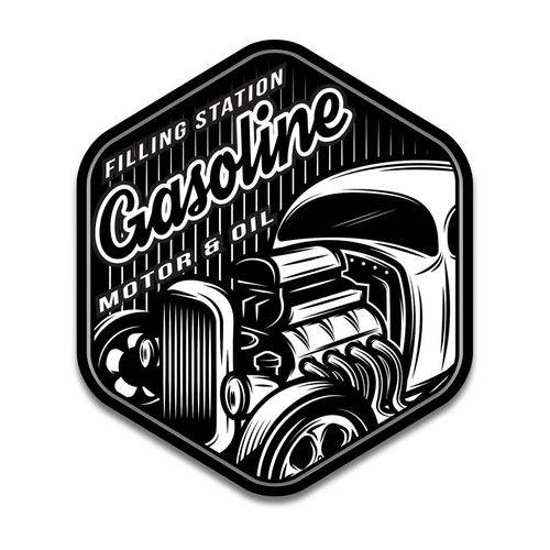 Placa Decorativa - Gasoline - Vintro Decor - 28x32cm