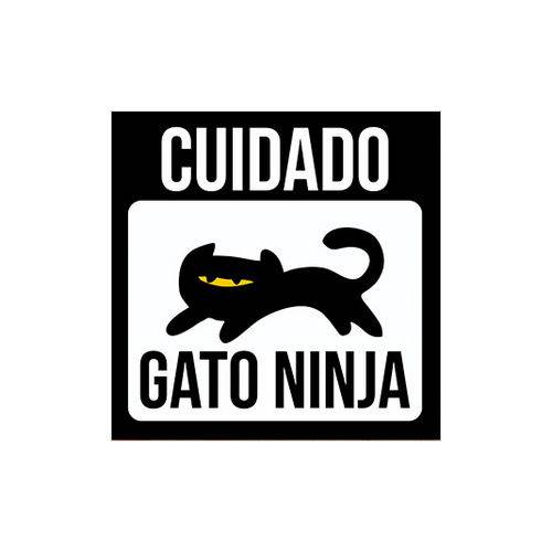 Placa Decorativa - Gato Ninja - Legião Nerd