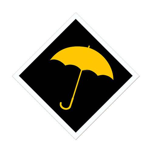 Placa Decorativa - Guarda-chuva Amarelo - Legião Nerd