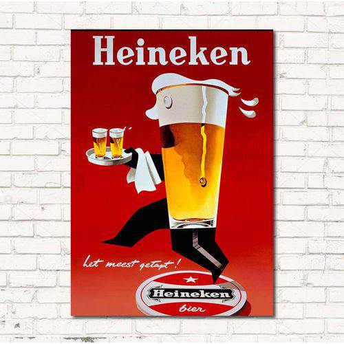 Placa Decorativa Heineken em MDF 40x30cm
