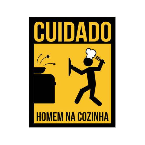 Placa Decorativa - Homem na Cozinha - Legião Nerd