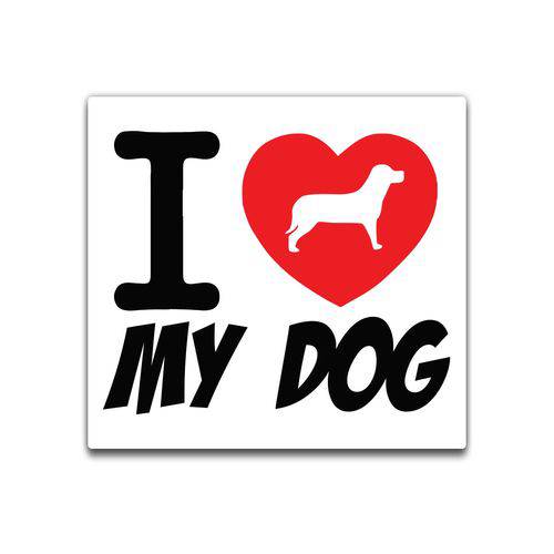 Placa Decorativa-I Love My Dog- Vintro Decor - 24x23cm