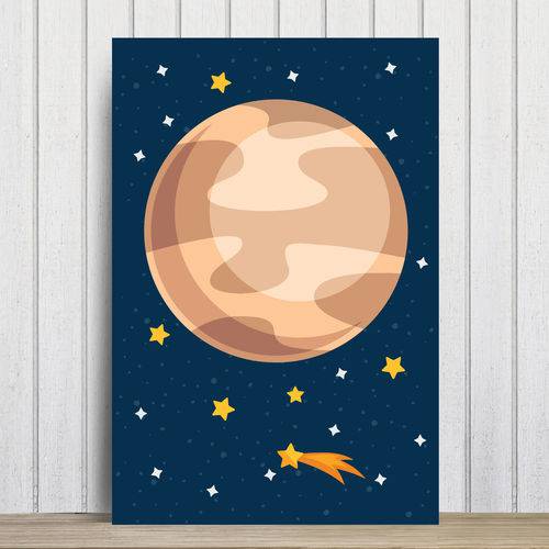 Placa Decorativa Infantil MDF Sistema Solar Jupiter 20x30cm
