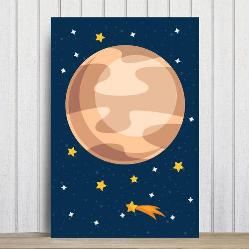 Placa Decorativa Infantil MDF Sistema Solar Jupiter 30x40cm