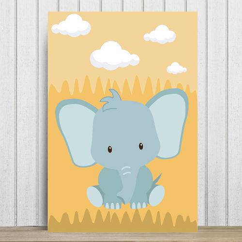 Placa Decorativa Infantil Safari Elefante MDF 30x40cm