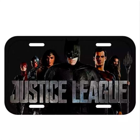 Placa Decorativa Liga da Justiça Characters Preto