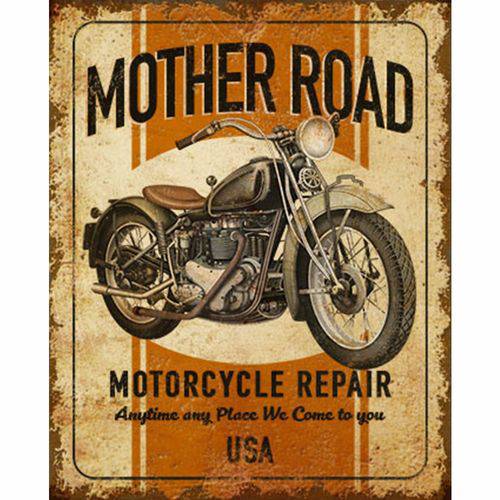 Placa Decorativa Litoarte Dhpm-212 24x19cm Mother Road Motorcycle