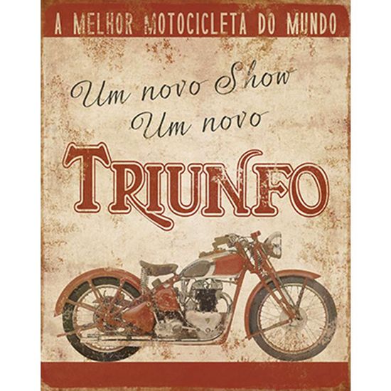 Placa Decorativa Litoarte Dhpm-231 24x19cm Moto Triumph