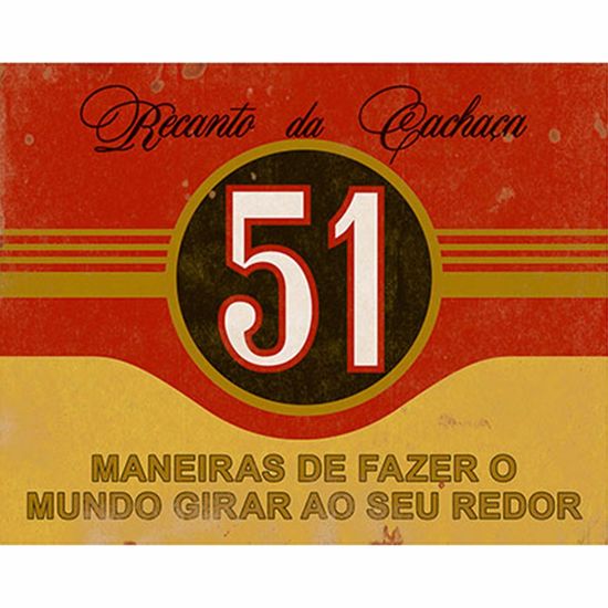 Placa Decorativa Litoarte Dhpm-251 24x19cm Rótulo Cachaça 51