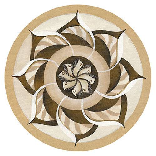 Placa Decorativa Litoarte Dhpm6-012 29,5x29,5cm Mandala Bege