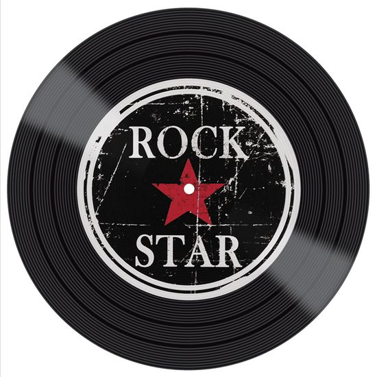 Placa Decorativa Litocart LPDV-002 30x30cm Disco Vinil Rock Star