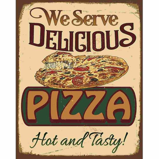 Placa Decorativa Litocart LPMC-111 24,5x19,5cm We Serve Delicious Pizza
