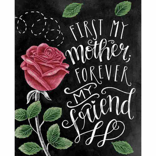 Placa Decorativa Litocart Lpmc-117 24,5x19,5cm First My Mother Forever My Friend
