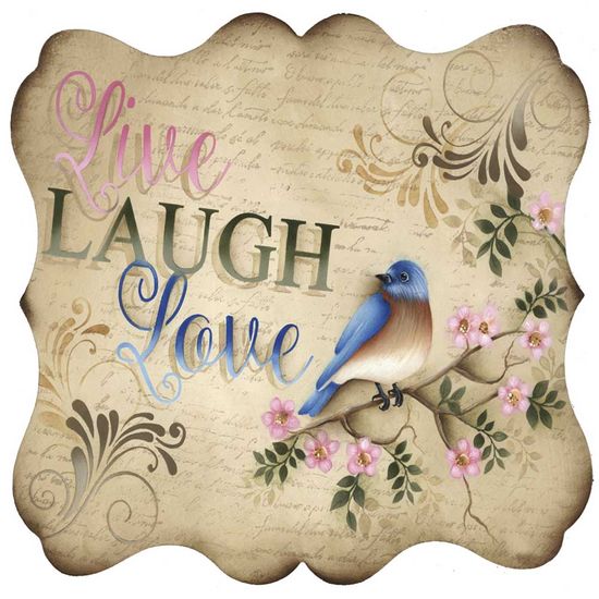 Placa Decorativa Litocart LPQC-065 25x25cm Live Laugh Love