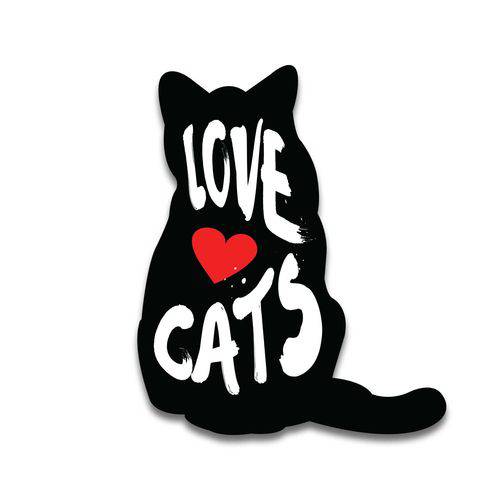 Placa Decorativa- Love Cat- Vintro Decor - 38x46cm
