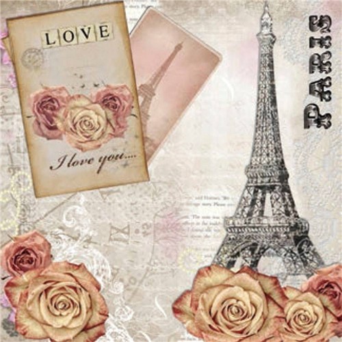 Placa Decorativa Madeira Pequena Amor e Paris Lppc-02 - Litocart