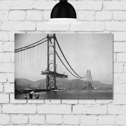 Placa Decorativa MDF Foto Construção Golden Gate