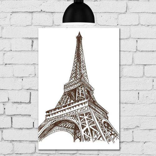 Placa Decorativa MDF 30x40 Cm Torre Eiffel Paris