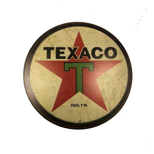 Placa Decorativa Mdf 35x35 Personalizado Logo Texaco Vintage