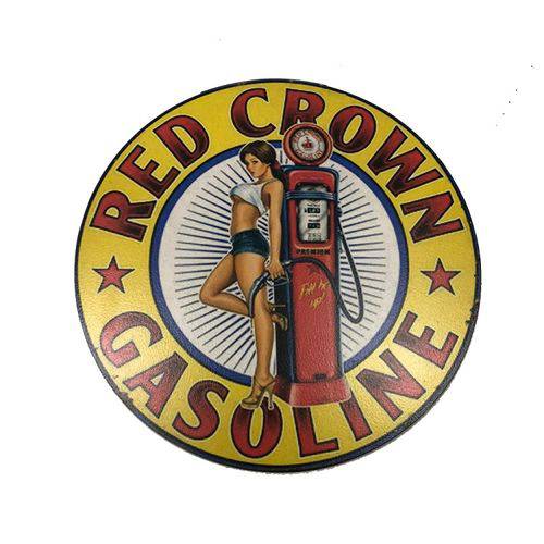 Placa Decorativa Mdf 35x35 Personalizado Red Crown Gasoline