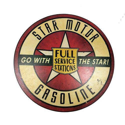 Placa Decorativa Mdf 35x35 Personalizado Star Moto Gasoline