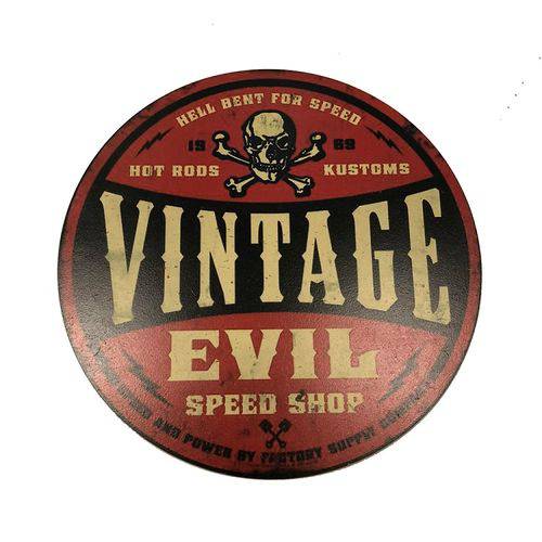 Placa Decorativa Mdf 35x35 Personalizado Vintage Evil Speed