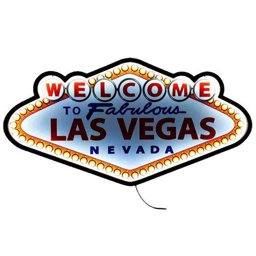Placa Decorativa Mdf com Led Las Vegas Tradicional