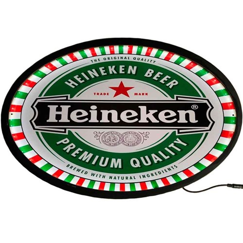 Placa Decorativa MDF com LED Oval Heineken