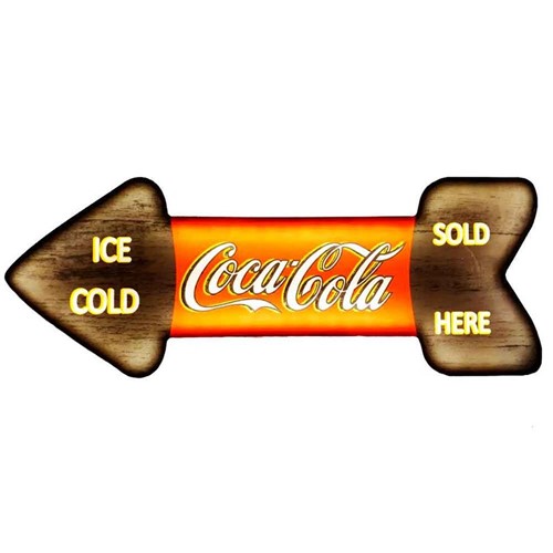 Placa Decorativa Mdf com Led Seta Coca Cola