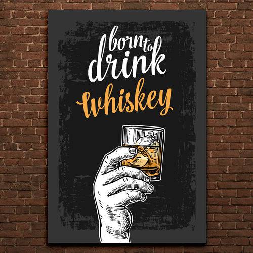 Placa Decorativa MDF Frase Bebida Whisky