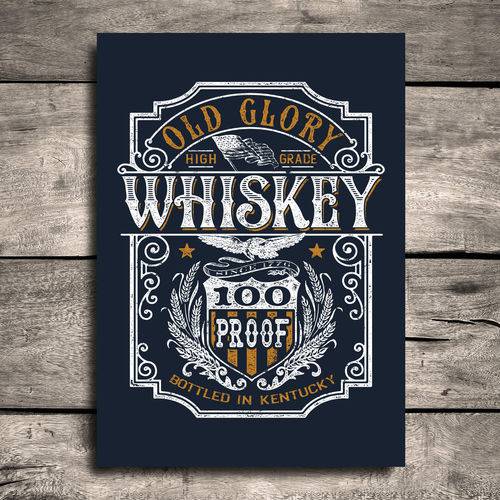 Placa Decorativa MDF Frase Glory Whisky