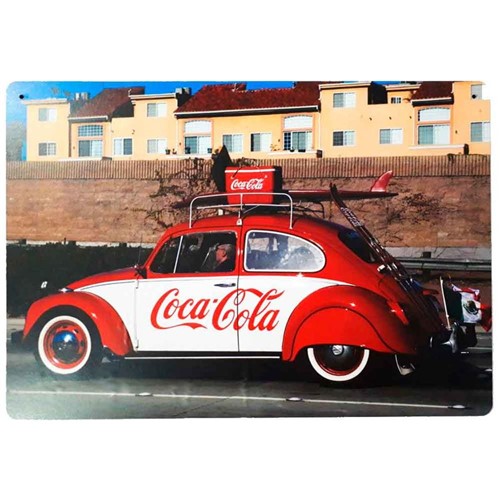 Placa Decorativa Mdf Fusca Coca Cola