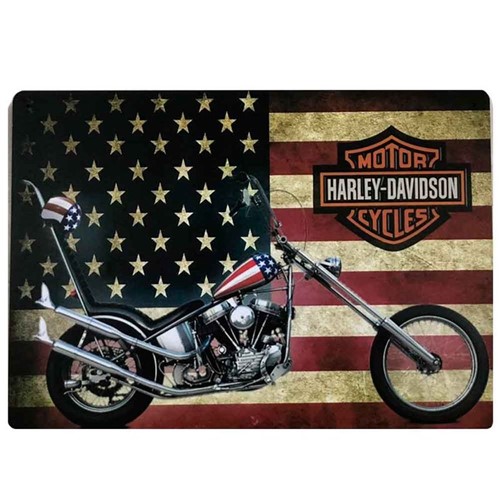 Placa Decorativa MDF Harley Davidson EUA
