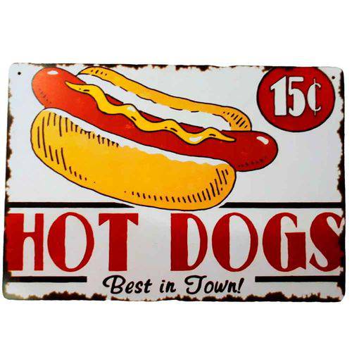 Placa Decorativa Mdf Hot Dog Best In Town