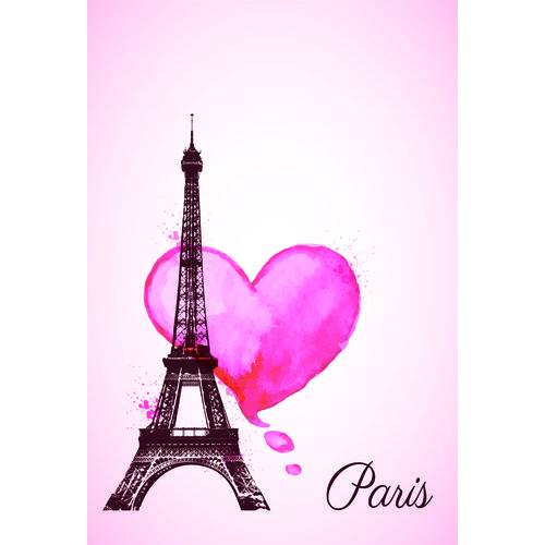 Placa Decorativa MDF Paris Torre Eiffel Amor 20x30