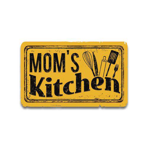 Placa Decorativa -Mom Kitchen - Vintro Decor - 29x17cm